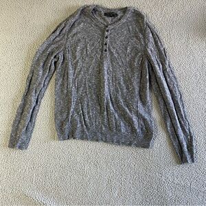 Rag & Bone Gray Long Sleeve Henley Shirt